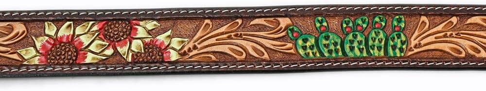 American Darling Beautifully Hand Tooled Green Genuine Leather Belt Men and Women Western with Removable Buckle