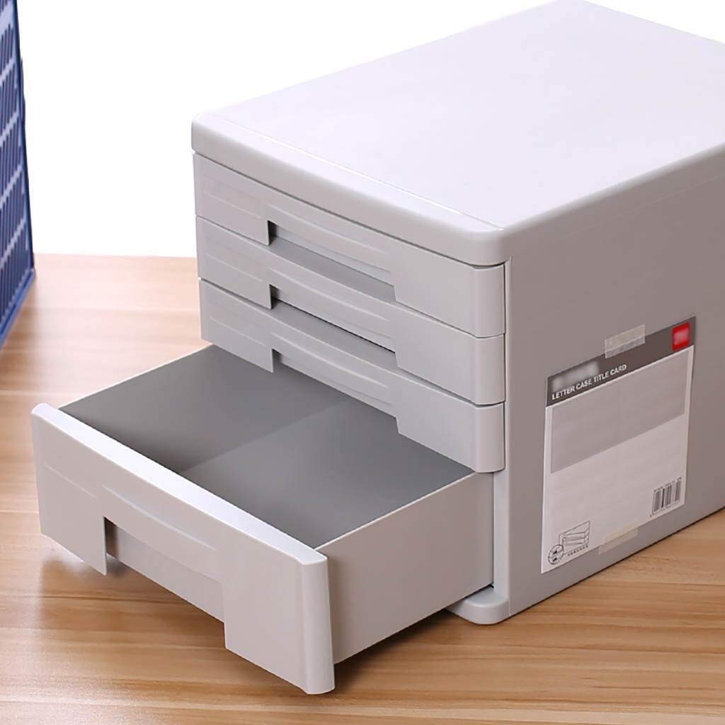 Armoire de Rangement de Bureau Multifonction - Tiroir En Plastique de Table Armoire de Bureau de Bureau Porte-Épier de Données Petite Étiquette Blanche Boucle Anti-Arrêt Pp Plastique (25X34X26.3