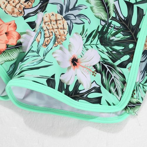 Image of Weixinbuy Girls Swimsuit Bikini Set 3 Piece Kids Tropical Print Swimwear