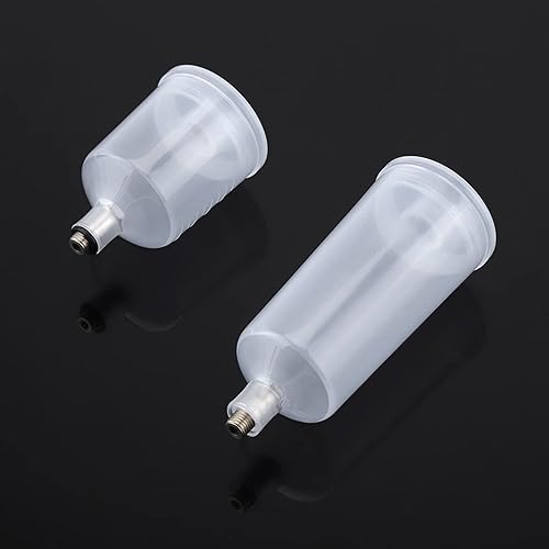 Miniatura 8 de Juego de 2 vasos de pintura en aerosol, 0.7 fl oz, 1.4 fl oz, pistola de pintura de plástico, recipiente para aerógrafo no tóxico, parte de conector