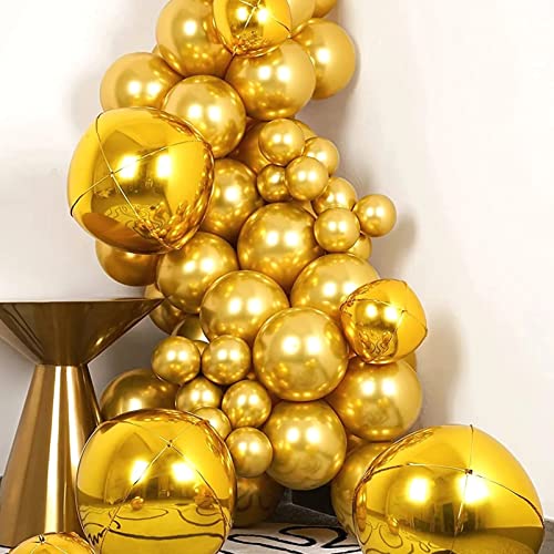 Image of Voircoloria 130pcs Metallic Gold Balloons Different Sizes 18 inch 12 inch 10 inch 5 inch Party Latex Balloons for Birthday Graduation Baby Shower Wedding Anniversary New Year Party Decorations