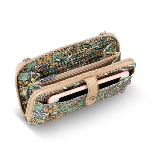 Image of Sakroots Women's In Coated Canvas, Convertible Purse With Detachable Wristlet Strap, Includes Phone & Wallet Pockets