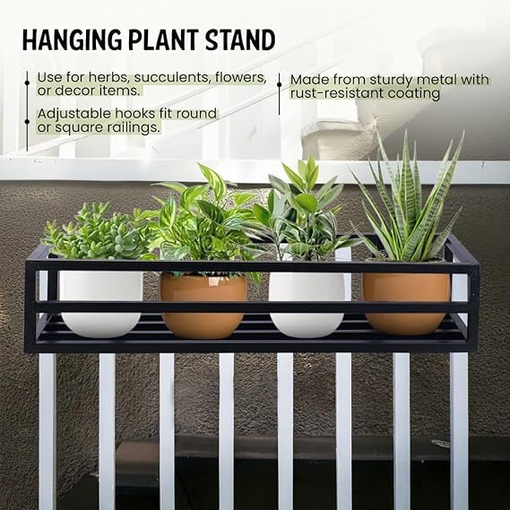 Image of Niyara || Metal Planter Stand || Plant Stand for Pots|| Outdoor Plant Stand (New large railing)