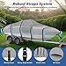 RVMasking Waterproof Boat Cover 20-22 ft, 1400D Heavy Duty Middle Reinforced Marine Grade Trailerable Cover, Fits 20'-22' V-Hull Tri-Hull Bass Boat Runabout Fish Ski Boat with Storage Bag, Gray