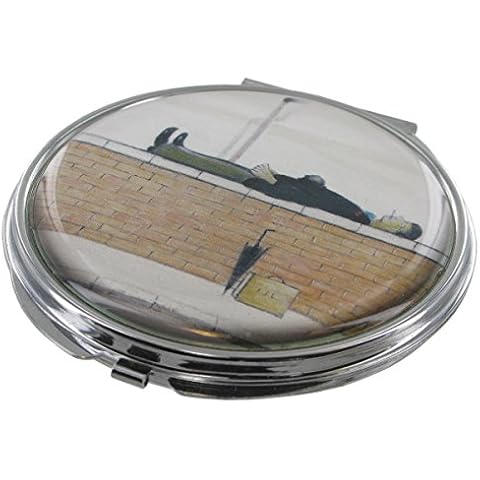 L. S. Lowry Licensed Compact Make Up Mirror -"Man Lying Down on a Wall" Artwork - Official Lady's Gift Idea (7cm) Cover