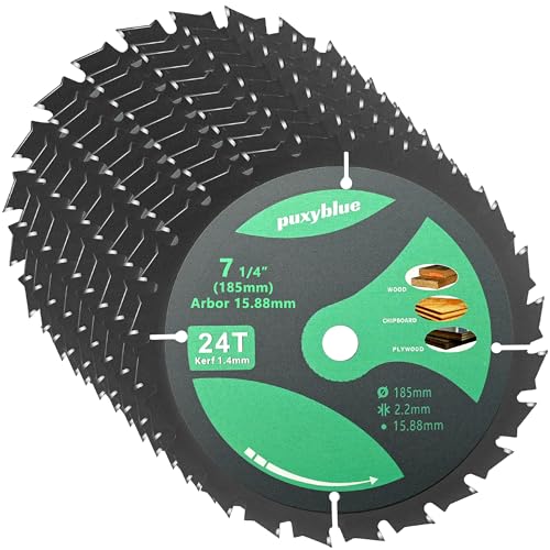 10 Pack 7-1/4 Inch 24T Circular Saw Blades Fine Finish with 5/8