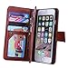 iPhone 6 Plus Case, iPhone 6s Plus Case, TabPow [Wallet Case] 9 Card Holder [Detachable Wallet Folio] PU Leather Flip Case Cover for iPhone 6 Plus/iPhone 6s Plus (5.5 inch), Brown