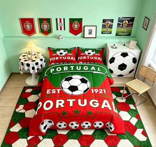 Image of Feelyou Football Sport Bedding Set King Size for Kids Teens