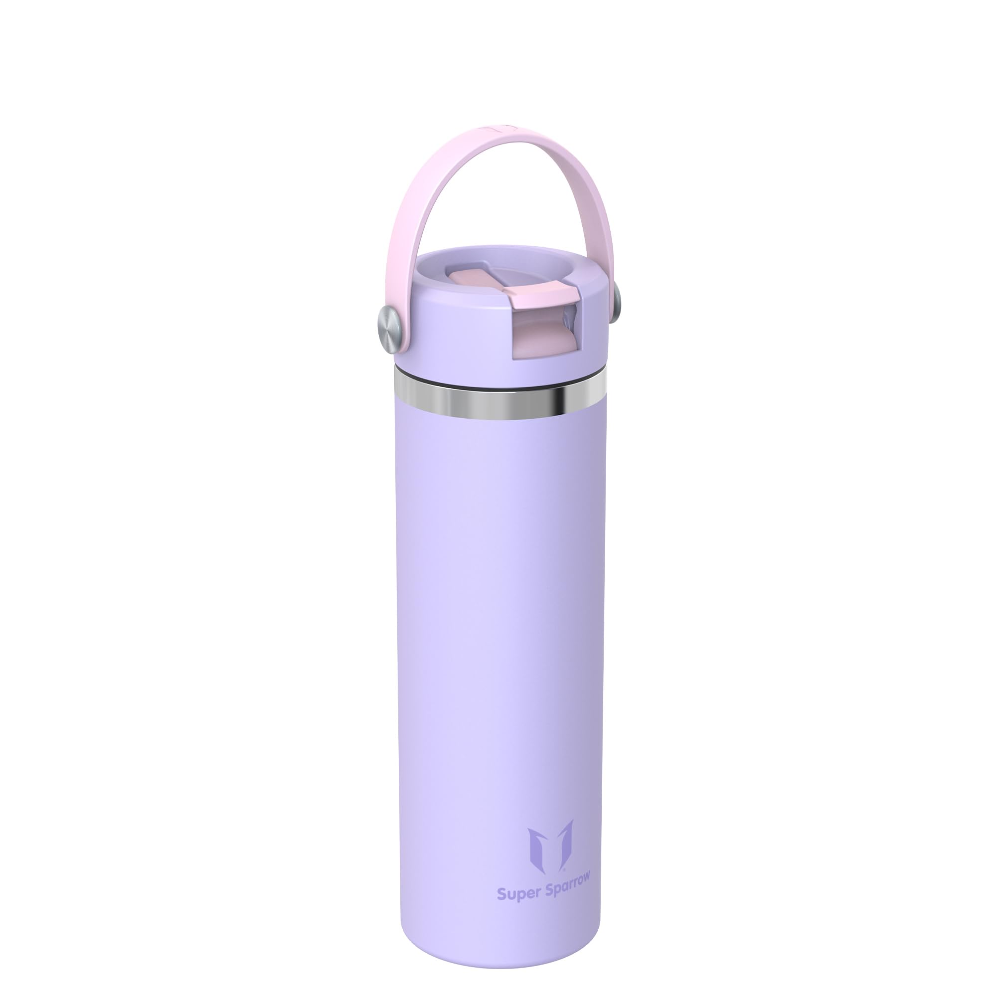 Sparrow Borraccia Termica - 500ml/750ml/1L/1.2L - SwivelSip Bottiglia Acciaio Inox - Senza BPA Borracce Termiche, Borraccia con Cannuccia Ergonomica per Scuola, Sportiva, Campeggio, Palestra