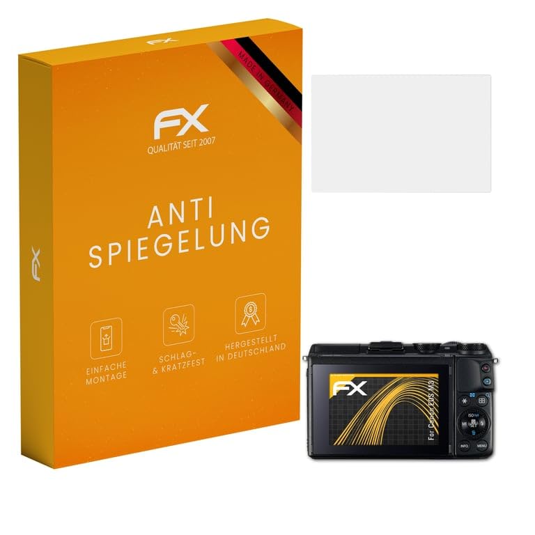 atFoliX Screen Protector compatible with Canon EOS M3 Screen Protection Film, anti-reflective and shock-absorbing FX Protector Film (3X)