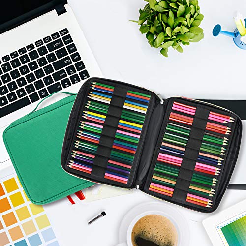 Youshares 166 Slots Colored Pencil Case, 110 Slots Gel Pens Fo Coloring Case Organizer, Handy Multilayer Color Pencil Holder For Glitter Gel Pens, Refills, Colored Pencils For Adults & Artist (Green) #TOP4