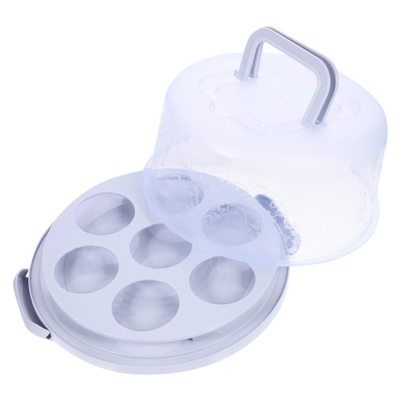 Cabilock Portable Cupcake Carrier Box with Handle Cake Storage Container for Fresh Fruits Vegetables and Desserts for Safe Transport and Storage of Cupcakes and More