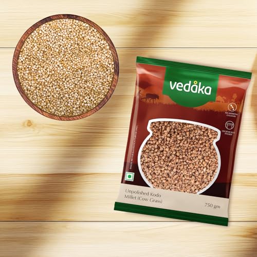 Image of Amazon Brand - Vedaka Unpolished Kodo Millet | 750 G | Cow Grass /Varagu /Arikelu /Hark /Varigu /Kodra