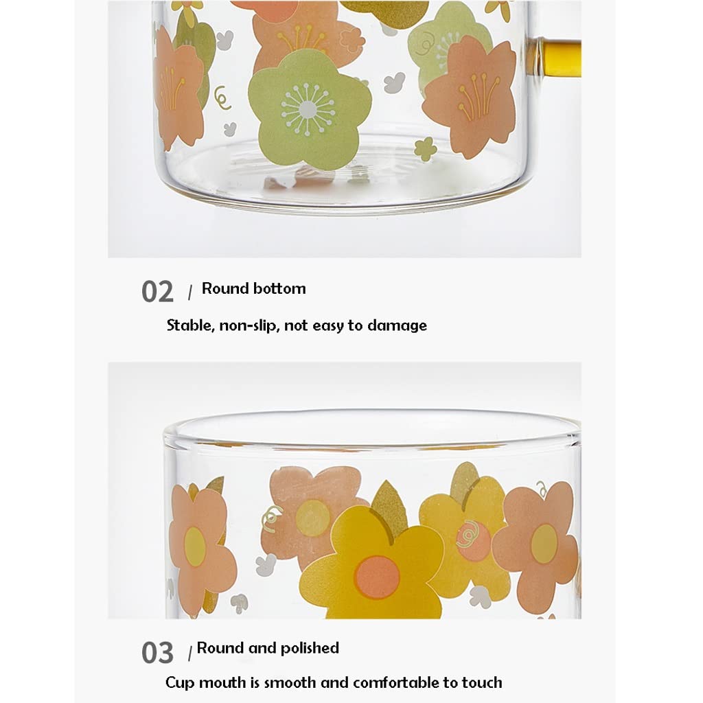 Tazza da caffè in Ceramica Bicchiere da Acqua Bicchiere da Ragazza Tazza da Design con Manico Stampa Tazza da Colazione di Grande capacità Tazza da tè per l'home Office(B)