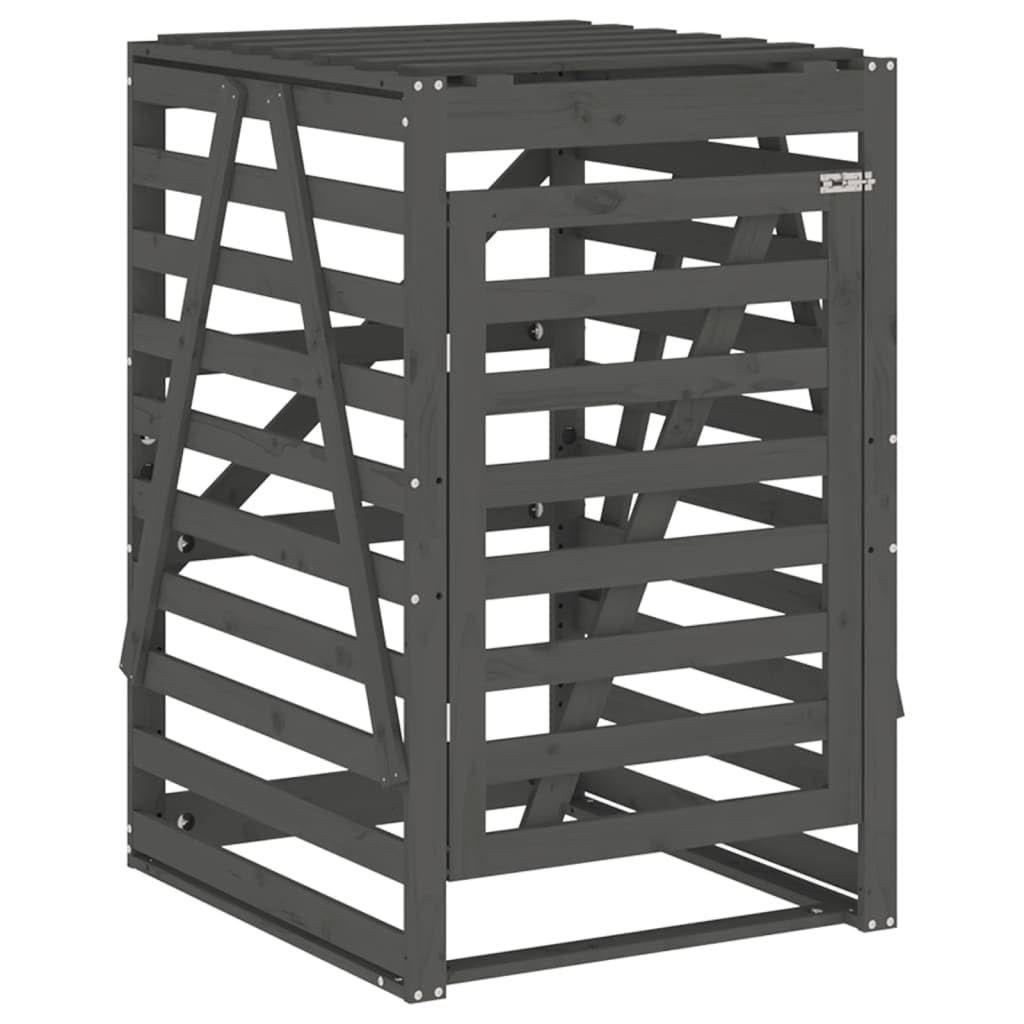 Genérico Cobertizo para Cubos de Basura Madera Pino Gris 84x90x128,5 cm,Casa y jardín,Productos del hogar,Accesorios para contenedores de residuos,Soportes para contenedores de residuos-825102