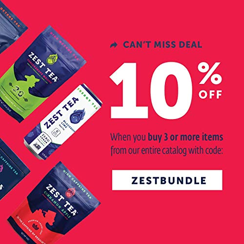 Zest Tea Premium Energy Hot Tea, High Caffeine Blend Natural & Healthy Black Coffee Substitute, Perfect For Keto, 135 Mg Caffeine Per Serving, Cinnamon Apple Black Tea, Tin Of 15 Sachet Bags #TOP6