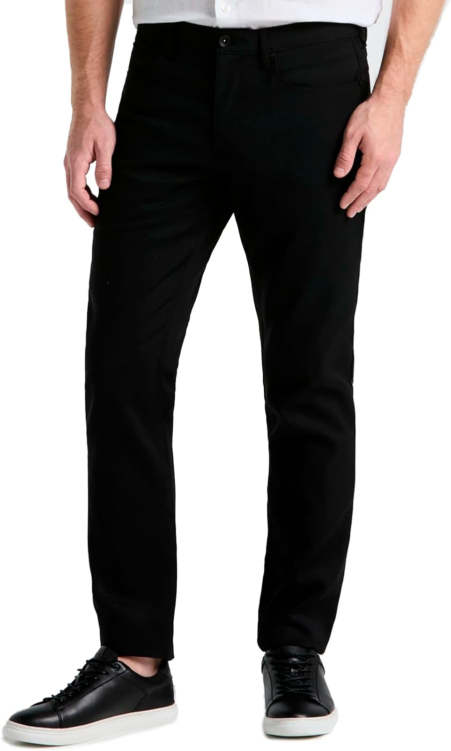 Perry Ellis Mens Double Weave 5-Pocket Pants with Slim Fit and 2-Way Stretch