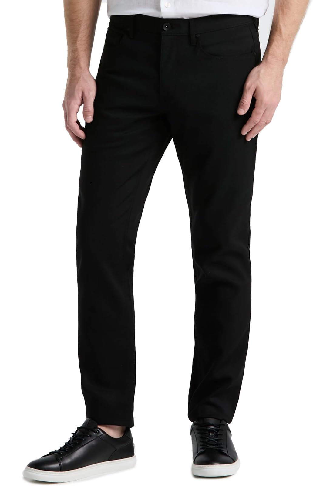 Perry Ellis Mens Double Weave 5-Pocket Pants with Slim Fit and 2-Way Stretch
