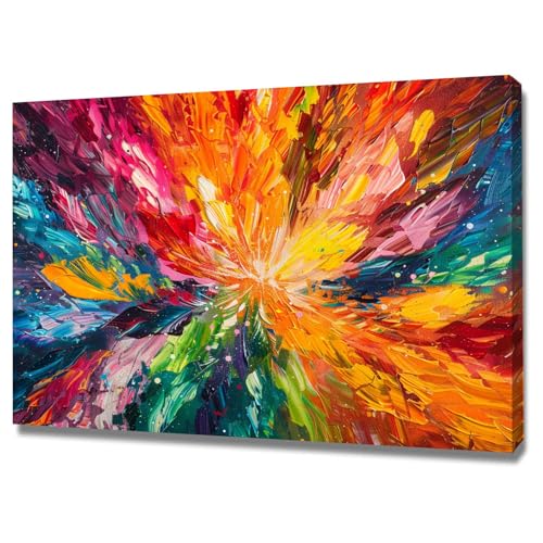 Tableau décoration murale salon abstrait moderne 50x70cm encadré pour intérieur chic