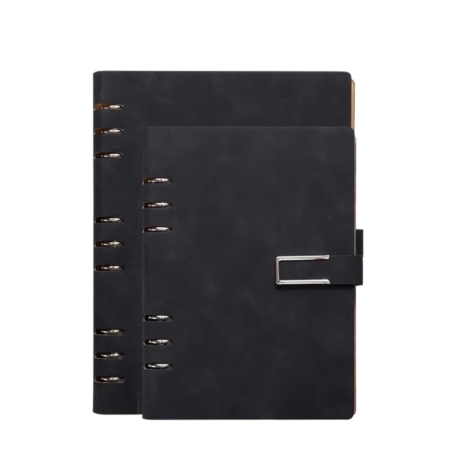 quaderni Taccuino A5/B5 Semplice Business Copertina in morbida pelle Clip rimovibile 100 fogli/Libro Cancelleria for ufficio studio(Black,B5)