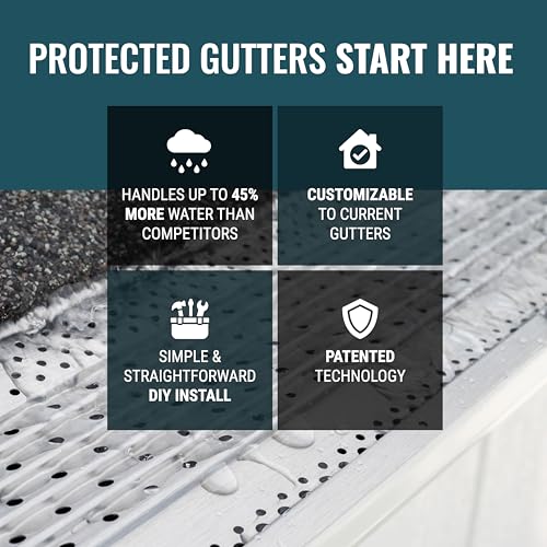 Image of GUTTERHAWK Gutter Guard - 48 FT. (Nominal) Black All-Aluminum Gutter Guard Kit with Screws Included. Fits 6 in. Gutters. DIY Friendly. (6 in. x 47.625 in. Pieces)