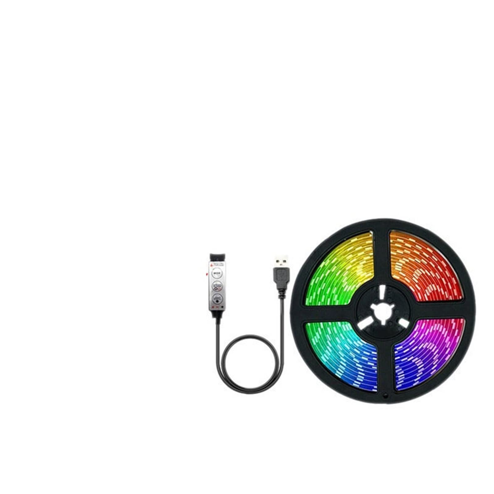 Bande LED RVB 5050 lumineuse 5m alimentation USB 5V avec télécommande 3 clés - 7