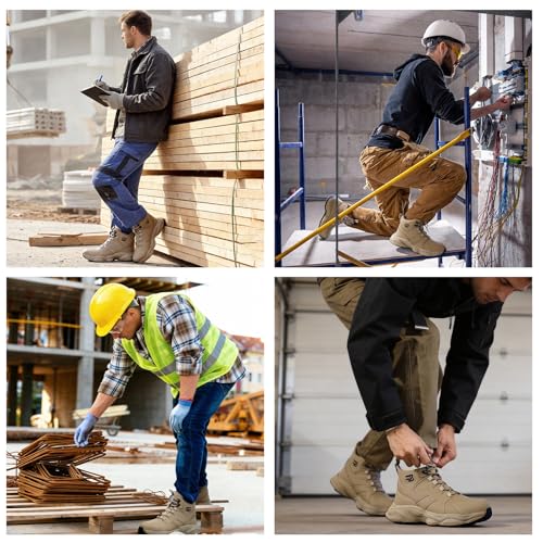 Image of Steel Toe Shoes for Men, Work Shoes for Men,Indestructible Steel Toe Boots,Industry Construction Safety Work Boots for Men,Puncture Proof Construction Safety Shoes