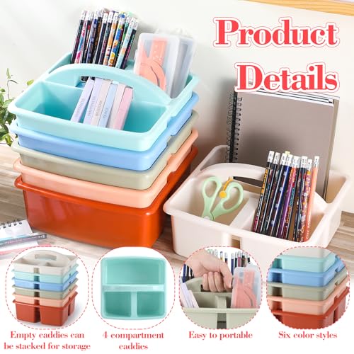 Boho Color 12-Pack Classroom Caddy Organizers with Handles - Image 3