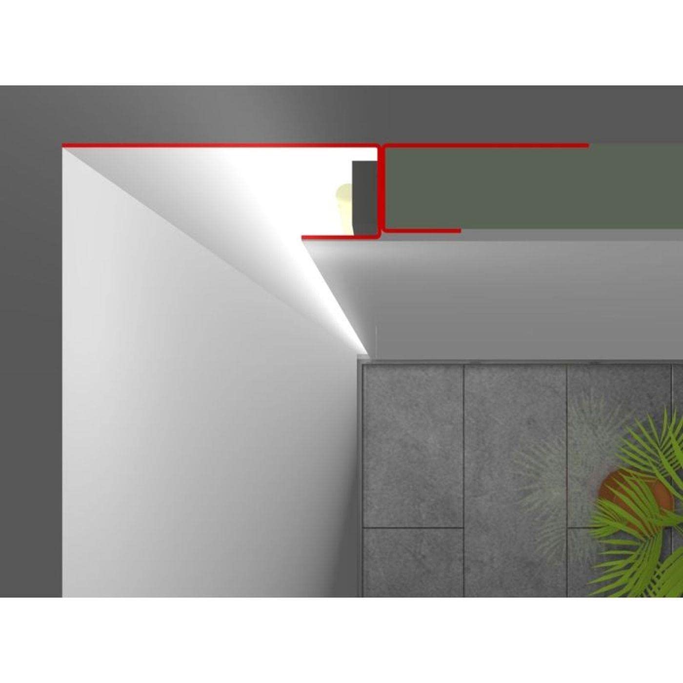2m LED Trockenbauprofil SNL 50mm Sichtschenkel für Gipskartonplatten Stahl Zinkblech