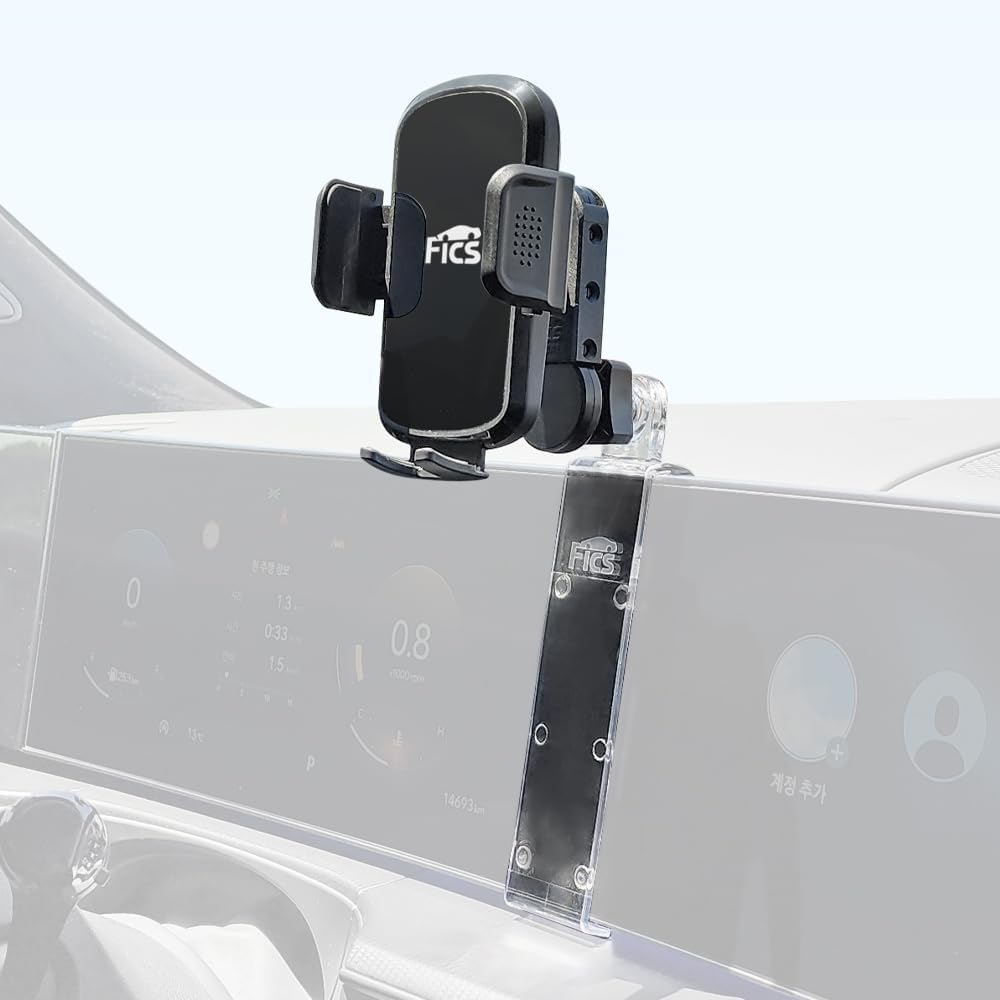 FICS Phone Holder for Hyundai Santa Fe 2024 2025 2026 (SE, SEL, XRT Trims) with 4.2-inch Cluster – Custom-Fit Mount for Seamless Display Integration, Interior Accessories for Navigation Use