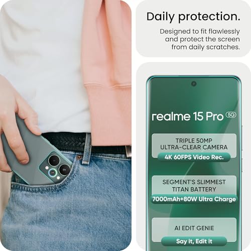 Image of FIRST MART Front & Back Tempered Glass for Realme 15 Pro With Installation Kit | Edge to Edge Coverage | Militry-Grade Screen Guard & Back Nano Membrane | Clear