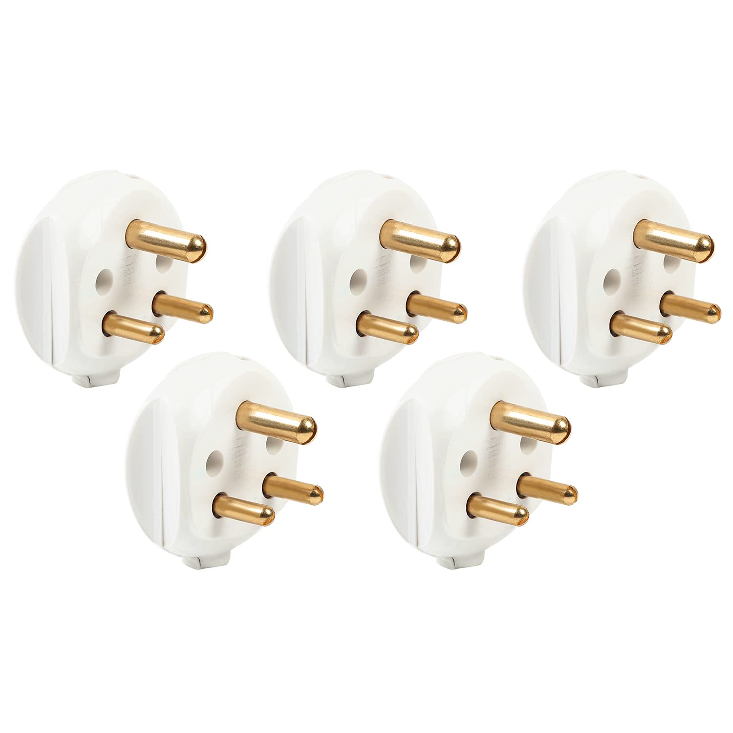 CONA 1951 Glow 3 Pin Plug Top 6A, 240V-White|3 Pin Top|Electrical Top - Pack of 5