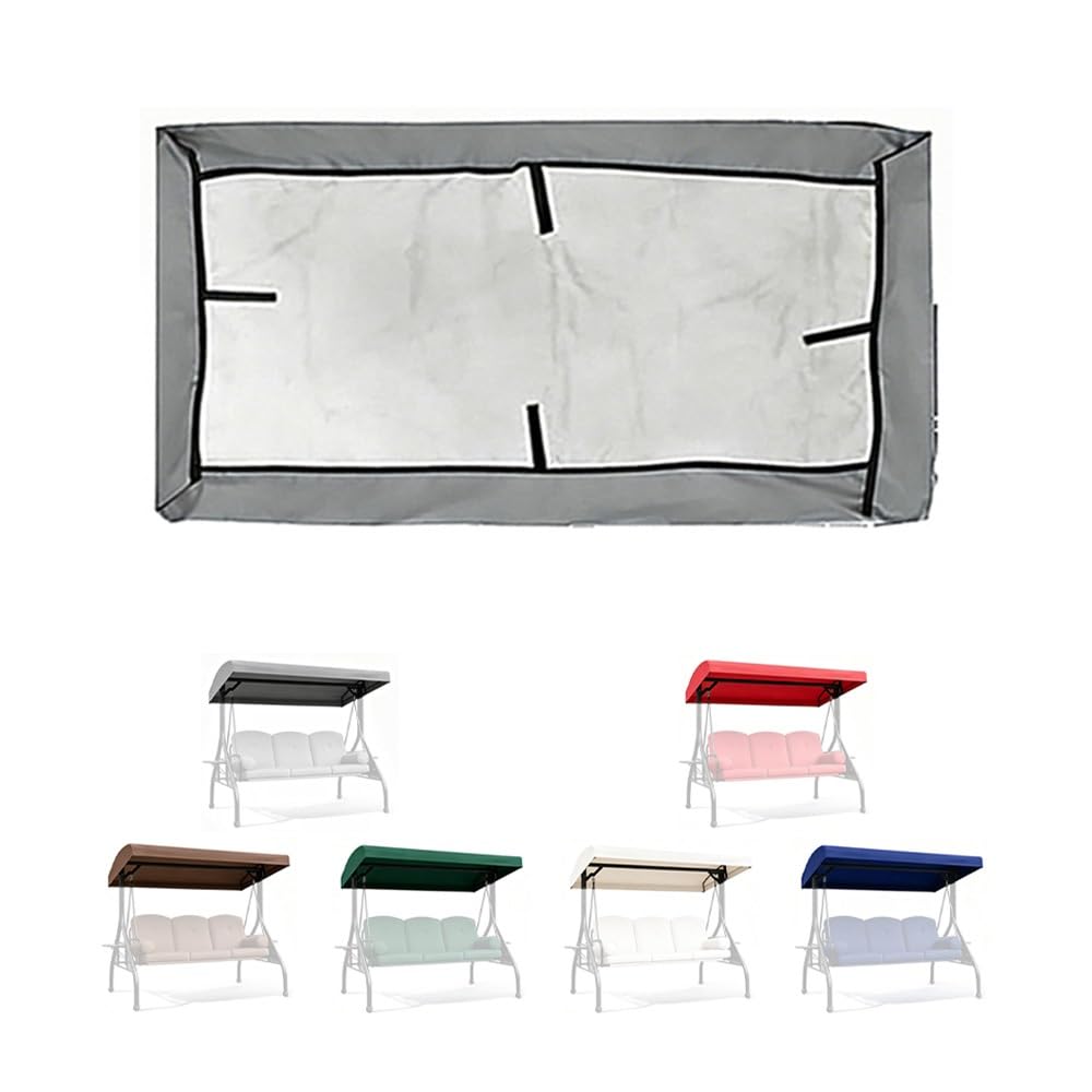 Toit De Balancelle De Jardin 164x114cm 191x120cm 195x125cm Housse De Toit pour Balancelle en Tissu Oxford Impermeable Couverture Auvent pour Jardin(Gray,83x48x9in(213x122x23cm))