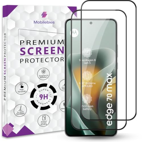 Image of Premium Tempered Glass Screen Protector Guard For Motorola Edge 70 Max (6.82 Inch, Pack of 2) | Edge to Edge Coverage With Easy to installation kit