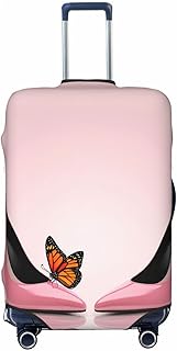 High Heel Shoes Butterfly Print Luggage Cover Washable Elasticated Suitcase Covers TSA Approved Stylish Dust and Scratch Resistant Case Protector for Kids and Adults