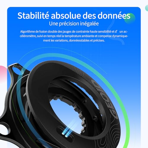 Capteur de puissance vélo route précis à 1,5% batterie 300h