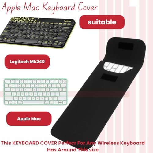 Image of EDRAK Polyester Keyboard Cover for Apple Wireless Keyboard & Logitech MK240 /Dustproof, Scratch-Resistant, Lightweight Protective Sleeve with Velcro Closure 2025 2024 2023 2021 iMac 24 inch M4 M3 M1