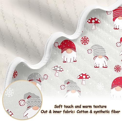 Image of Swaddle Blanket for Gnomes with Mushroom Baby Receiving Blanket Muslin Baby Swaddles Soft Cotton Breathable Nursery Blankets for Unisex Boys and Girls 30x40 Inch