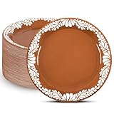 Houuqe 120 PCS Platos De Barro Mexicanos Mexican Paper Plates Cielito Lindo Decoration- 9 Inch Mexican Terracotta Flower Clay Pottery Paper Plates for Cinco De Mayo Wedding Birthday Party supplies