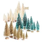 sapin deco blanc et bleu Large Application: Les jolis arbres miniatures sont parfaits pour décorer une fête à la maison et créer une atmosphère festive.Idéal pour décorer Noël, fête, scène de village, chemin de fer, table, étalage d'artisanat, salon, architecture.