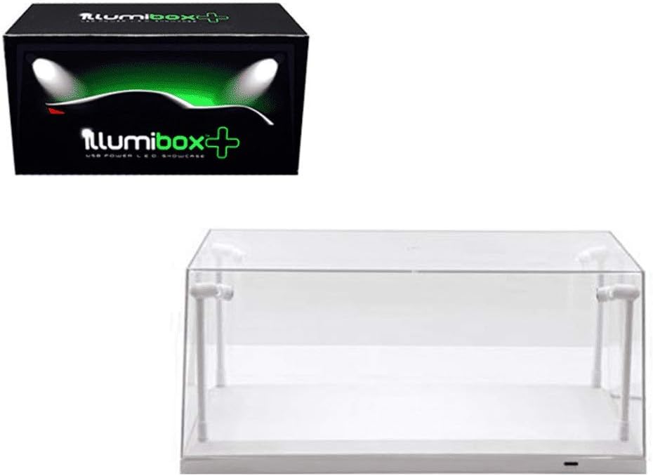 Collectible Display Show Case with LED Lights for 1:18 1:24 1:64 Models with White Base
