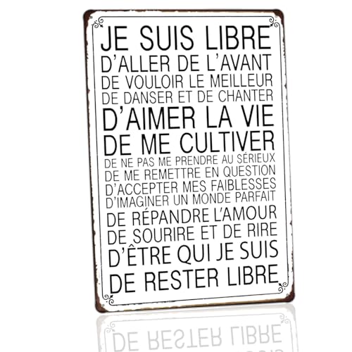 Hioni Je suis Libre De ir adelante, cartel de metal con lema metálica, decoración vintage para casa, café, Pub