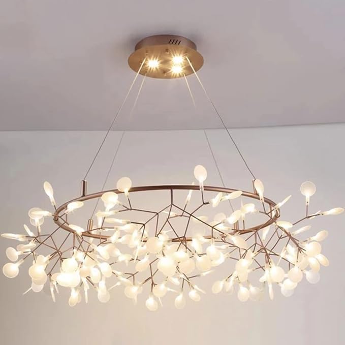 StanSport Braceletlxy Moderne stijlvolle firefly led kroonluchter, lichte boomtak kroonluchter lamp decoratieve plafond kroonluchter hangende verlichting met schijnwerper,White light