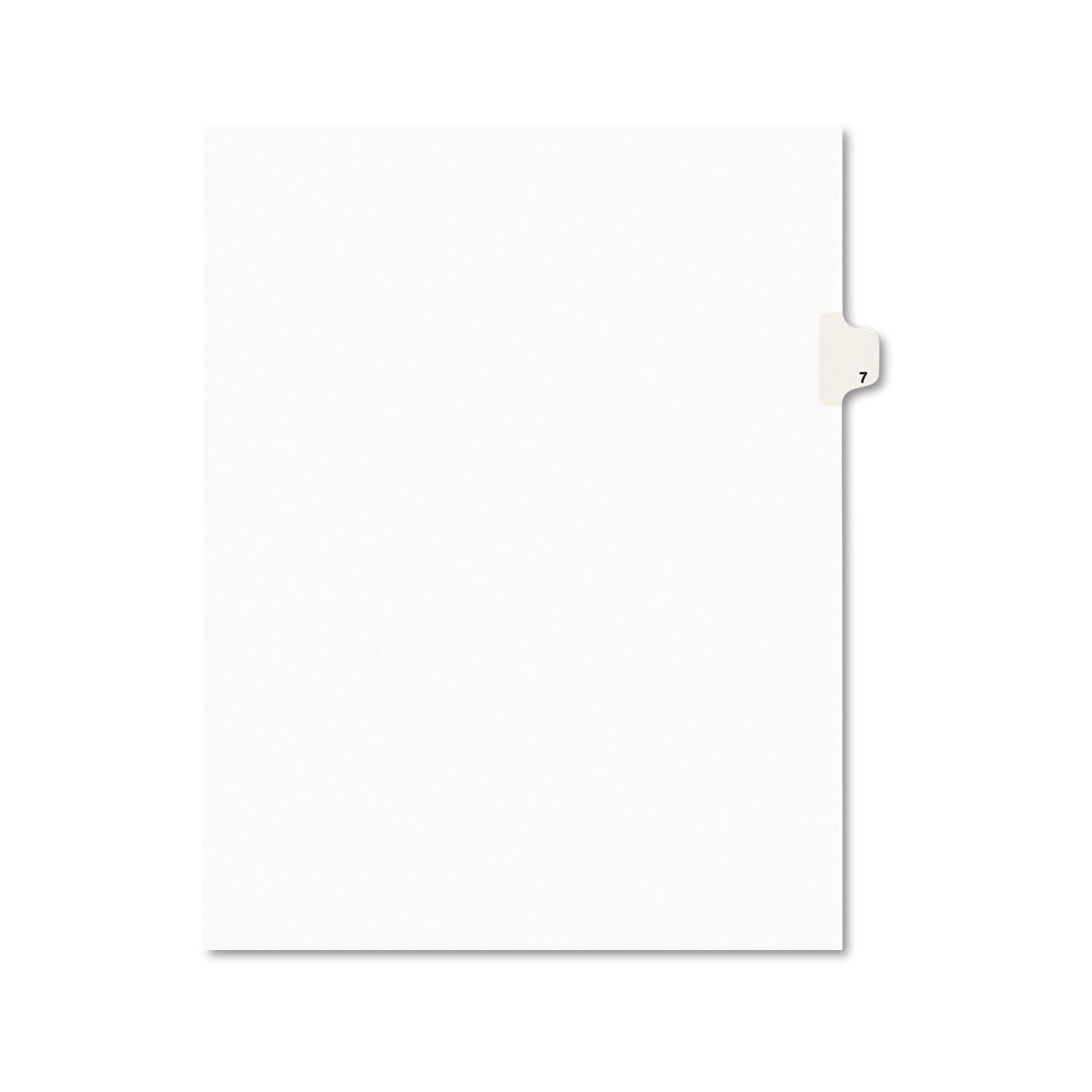 Avery Legal Exhibit Tab Dividers, Tab Title: 7, White, Letter, 25/Pack (11917)