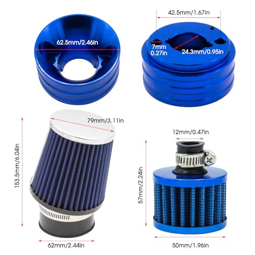 Image of Upgraded Mini Bike Air Filter Adapter Kit for Predator 212cc Coleman CT200U CT200U-EX BT200X KT196 224cc 196cc 6.5hp Honda GX160 GX200 Engine Go Kart Performance Parts