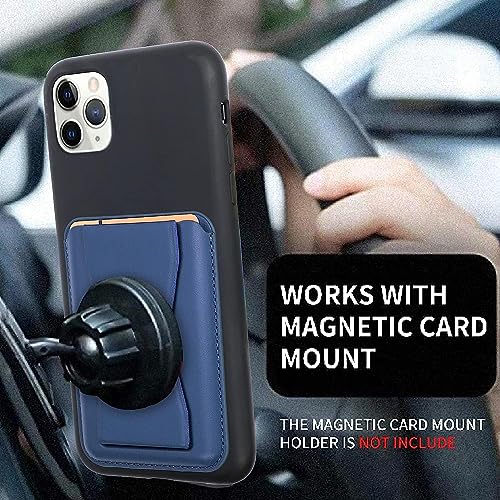 Image of ClickCase MagSafe Wallet for iPhone 14 /13 /12 Series, Adjustable Stand, Card Holder, Vegan Leather (Blue)
