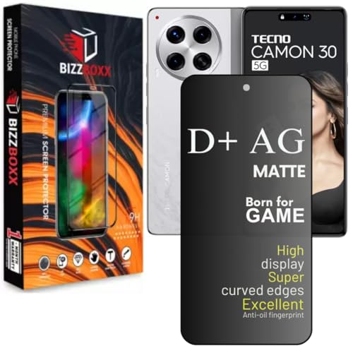 Image of Compatible With Tecno Camon 30 5G D+ AG Matte Tempered Glass Screen Guard Protector Anti Fingerprint Gaming Special With Camera Cut (Tecno Camon 30-6.78 Inch) - Pack of 1
