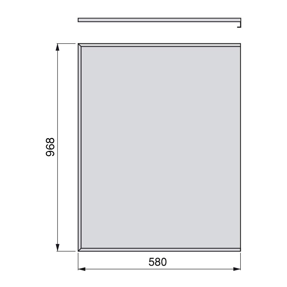 Emuca Protector fondo mueble cocina Aluminio 968 x 580 mm espesor 16 mm M100