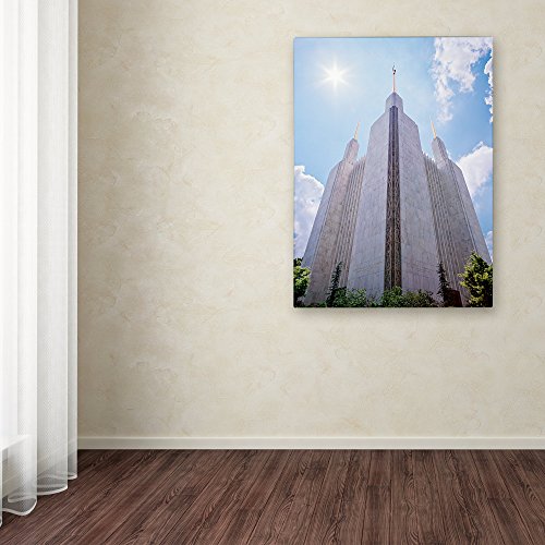 Lds Temple Under The Sun By Gregory O'hanlon Wall Hanging, 35" X 47" Canvas Wall Art #TOP2