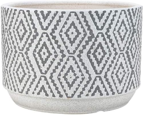 XFZJCHAP Rejilla Maceta De Cerámica Maceta De Cerámica De Interior Planta Grande Gruesa Y Transpirable Piso De Escritorio Maceta De Barro Esmaltada Maceta De Cerámica Maceta Blanca-Blanco||19.6CM